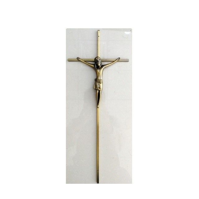Metal Funeral Catholic Casket Crucifix 8mm Cross With Aluminum Christ